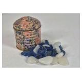 Classic Runic Dice Set Q Workshop With Decorative Tin And Stones