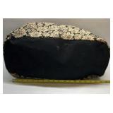 Mossimo Supply Co Floral Duffel Bag Black Tan Canvas Weekender Shoulder Strap