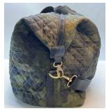 Sonoma Goods For Life Camo Quilted Duffel Bag Green Black Weekender Shoulder Strap