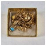 Gold Tone Charm Bracelet Owl Chair Telephone Figural Dangle Jewelry