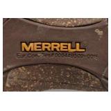 Merrell Leather Slide Sandals Brown Comfort Footbed Slip On Womens