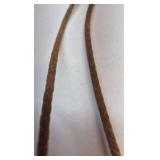 Vintage Bolo Tie Tiger Eye Stone Western Cord Necklace Gold Tone Tips