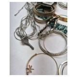 Mixed Costume Jewelry Lot Bracelets Necklaces Earrings Charms Assorted