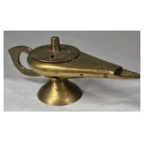 Vintage Brass Aladdin Style Oil Lamp Genie Lamp Incense Burner Decor