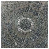 Vintage Daher Decorated Ware Metal Tin Lidded Trinket Box Floral Scroll Blue Gold