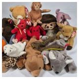 Ty Beanie Babies Plush Lot Mixed Animals with Ty Carry Case Official Club
