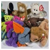 Ty Beanie Babies Plush Lot Mixed Animals Bears Elephant Giraffe with Tags