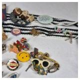 Vintage Enamel Pin Lot Souvenir Advertising Smiley Disney Lady and the Tramp Pins