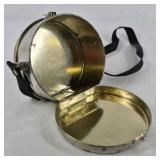 Harley Davidson Metal Lunch Box Style Container with Shoulder Strap Vintage Motorcycle Logo