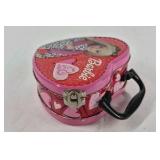 Barbie Heart Shaped Metal Lunch Box Tin with Handle Pink Valentine Theme