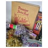 Mixed Craft Supplies Lot Sketch Book Stamps Ink Pads Feathers Decor DIY