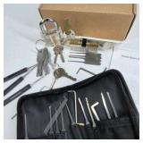 Lock Picking Practice Set Clear Padlock Training Kit Tools with Case