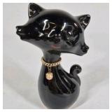 Lot of 2 Black Cat Figurines Mid Century Style Ceramic Cat Pair
