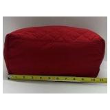 Banana Republic Red Quilted Tote Bag Black Strap Shoulder Purse