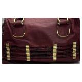 Rampage Red Satchel Handbag Gold Hardware Shoulder Purse Multi Zip