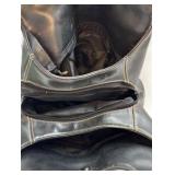 Black Shoulder Bag Faux Leather Tote Purse Double Strap Large