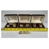 Avon Cufflink Tie Bar Lot Gold Tone Mens Jewelry Sets Vintage Style