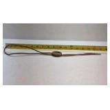 Vintage Bolo Tie Tiger Eye Stone Western Cord Necklace Gold Tone Tips