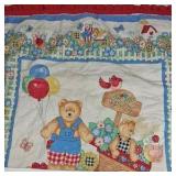 Country Floral Teddy Bear Valance Curtain Ruffle Trim Cottage Kitchen Decor