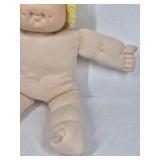 Cabbage Patch Kids Doll Blonde Yarn Hair Blue Eyes Soft Body Vintage Style