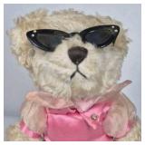 Ganz Cottage Collectibles Bear Sunglasses Pink Top Black Skirt Plush Display