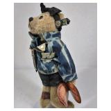 Boyds Bears Roxy Brass Button Bear Plush Denim Outfit 1990s Tag