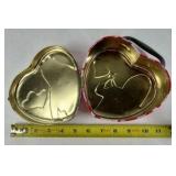 Barbie Heart Shaped Metal Lunch Box Tin with Handle Pink Valentine Theme