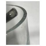 Modern Clear Glass Ice Bucket Style Bowl Thick Base Serving Dish