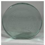 Green Glass Decorative Plate Expect Excellence Nothing Less Embossed Dish
