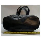 Black Shoulder Bag Faux Leather Tote Purse Double Strap Large