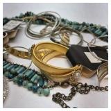 Mixed Costume Jewelry Lot Bracelets Necklaces Earrings Charms Assorted