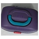 Plastic Lunch Box Case Purple Teal Pink Latch Handle Storage Carrier