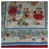 Country Floral Teddy Bear Valance Curtain Ruffle Trim Cottage Kitchen Decor