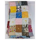 Handmade Patchwork Quilt Multicolor Square Pattern Vintage Style
