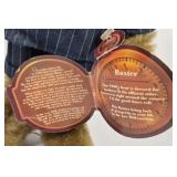 Boyds Bears Baxter Brass Button Bear Plush Pinstripe Suit 1900s Tag Glasses