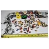 Vintage Enamel Pin Lot Souvenir Advertising Smiley Disney Lady and the Tramp Pins