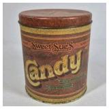 Holiday Winter Scene Metal Milk Can Style Container with Lid Decorative Tin