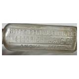 Antique Glass Bottles Insulator Lot Embossed Apothecary Utility Vintage