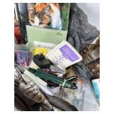 Mixed Craft Supplies Lot Sketch Book Stamps Ink Pads Feathers Decor DIY