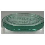 Green Glass Decorative Plate Expect Excellence Nothing Less Embossed Dish