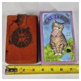 Tarot Card Lot Cat Tarot Deck Leather Case Astrology Cards Set