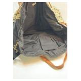 Mossimo Supply Co Floral Duffel Bag Black Tan Canvas Weekender Shoulder Strap