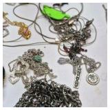 Mixed Costume Jewelry Lot Necklaces Bracelets Earrings Rings Charms Assorted