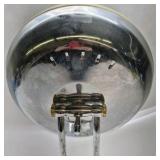 Vintage Lighted Vanity Makeup Mirror Tabletop Swivel Chrome Gold Tone Spiral Stand