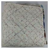 Handmade Patchwork Quilt Multicolor Square Pattern Vintage Style