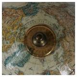Replogle World Classic Globe Barometer Desk Clock Wood Base Vintage Style