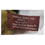 Boyds Bears Baxter Brass Button Bear Plush Pinstripe Suit 1900s Tag Glasses