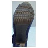 Mossimo Blue Peep Toe Heels Fabric Rosette Ankle Bootie Pumps Size 8.5