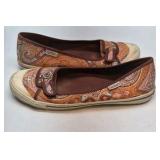Skechers Mary Jane Flats Paisley Print Comfort Shoes Womens Size 8.5