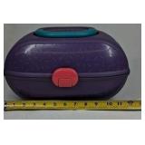 Plastic Lunch Box Case Purple Teal Pink Latch Handle Storage Carrier
